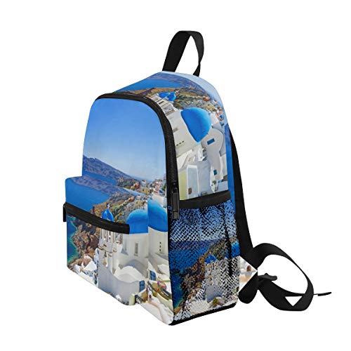 LIANCHENYI Great Santorini Paisaje Unisex Outdoor Daypacks bolsas 2º 3º grado 4º Mochila escolar para niños y niñas