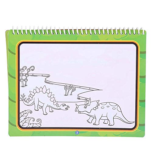 Libro de Dibujo acuático, Libro portátil Colorear con Agua mágica portátil lápiz mágico Libro Dibujo con Agua niños pequeños Regalo Juguete niños(Dinosaurio)