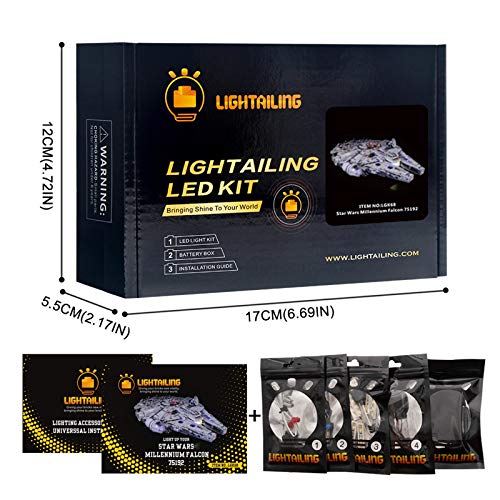 LIGHTAILING Conjunto de Luces (Star Wars Halcón Milenario Ultimate) Modelo de Construcción de Bloques - Kit de luz LED Compatible con Lego 75192 (NO Incluido en el Modelo)