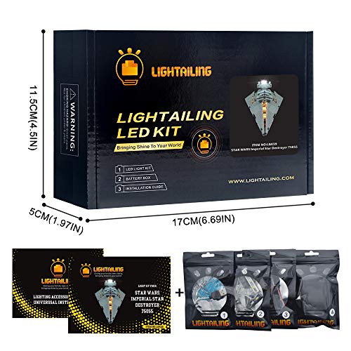 LIGHTAILING Conjunto de Luces (Star Wars Imperial Star Destroyer) Modelo de Construcción de Bloques - Kit de luz LED Compatible con Lego 75055 (NO Incluido en el Modelo)