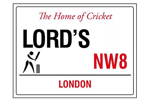 Llavero de acrílico estilo vintage con el texto en inglés «The home of cricket lords London England Street Road»