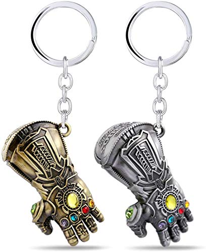 Llavero de guantelete de infinito, accesorios de guerra Thanos War Series Superhéroe, colgante de metal para los fans de Marvel, Silver (Plateado) - MLIAN
