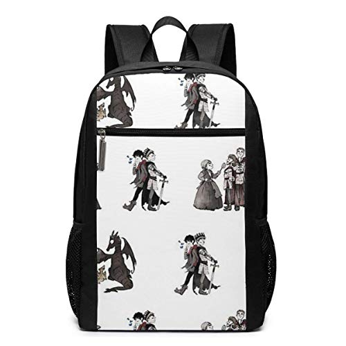 Lsjuee The Fellowship of Tim Burton 's Merlin Backpack Unisex School Daily Mochila Ligera Casual Travel Outdoor Camping Daypack