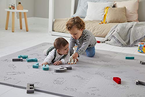 LuBabymats - Alfombra puzzle infantil para bebés de Foam (EVA), suelo extra acolchado para niños, color gris