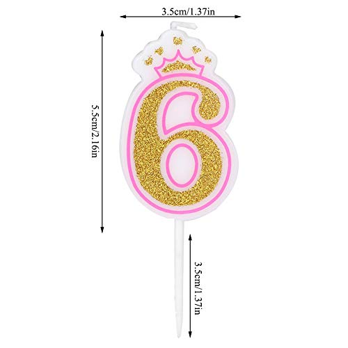 LZKW Velas de Pastel de números de 0 a 8 años, Vela de cumpleaños, Velas de números, Recuerdos de Fiesta para Fiestas temáticas, Suministros para Fiestas(6)