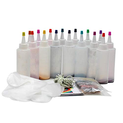 MANGGUO Kit Tie-Dye con Guantes de Botella de Tinte Permanente Tie Dye Tela Vibrante Caja Fuerte de Camisa no tóxica DIY Moda Kit de Tinte Ropa Graffiti Dye