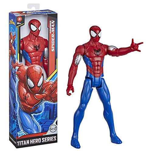 Marvel- Figura Spiderman Web Warriors Titan con 5 Puntos DE ARTICULACIÓN 30 CM Mod. SDOS, Color Multicolor. (Hasbro E73295L2)