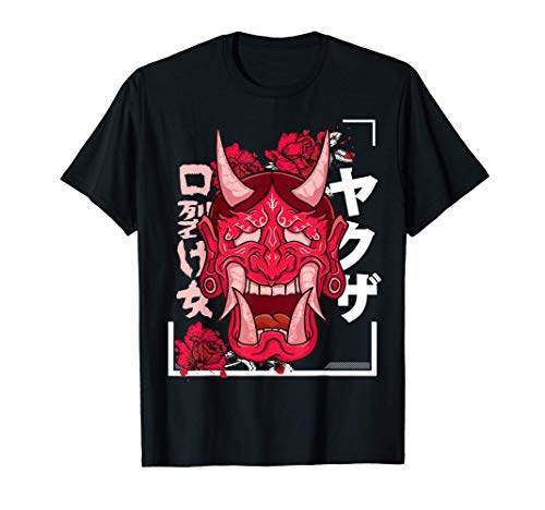 Máscara de demonio japonesa vaporwave máscara de diablo Camiseta