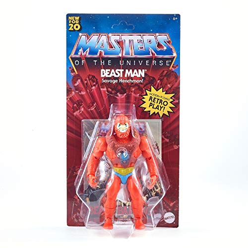 Masters of the Universe Origins Beast Man, figura de acción para niños y niñas +6 años (Mattel GNN92)