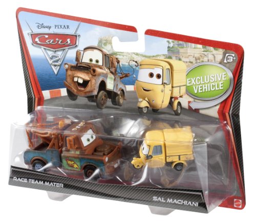 Mattel Disney Cars 2 - Juego de Coches en Miniatura (Mate y Sal Machiani)