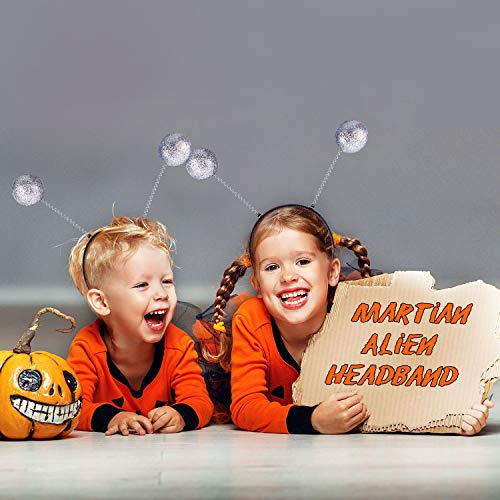 meekoo 3 Piezas Diademas de Extranjero Marciano Diademas de Halloween Diadema de Bola de Adorno de Cabeza Divertida para Accesorios de Disfraz de Halloween