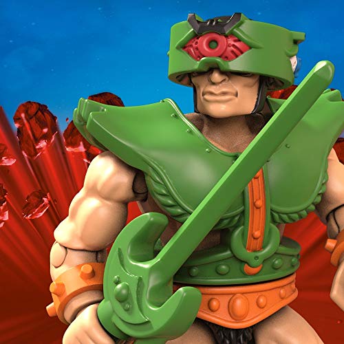 Mega Construx Másters del Universo Ram Batalla Figuras articuladas con coche de juguete de bloques de construcción para niños (Mattel GWY75)