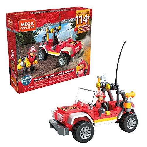 Mega Construx SUV Rescate, construye tu propio SUV y escenas de rescate, coche de juguete (Mattel GLK53)