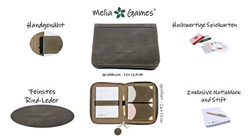Melia Games Playing Cards Set Deluxe - Estuches para Barajas de Cartas - Juego de Naipes Cuero Hecho a Mano (Crazy Light)