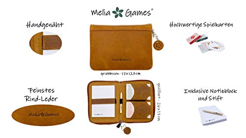 Melia Games Playing Cards Set Deluxe - Estuches para Barajas de Cartas - Juego de Naipes Cuero Hecho a Mano (Crazy Tobacco)