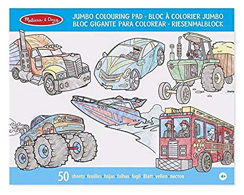 Melissa & Doug- Vehicles Bloc de Colorear, Multicolor (14205)