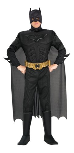 Mens, Official Adult Deluxe Muscle Chest Batman The Dark Knight Rises Fancy Dress Costume