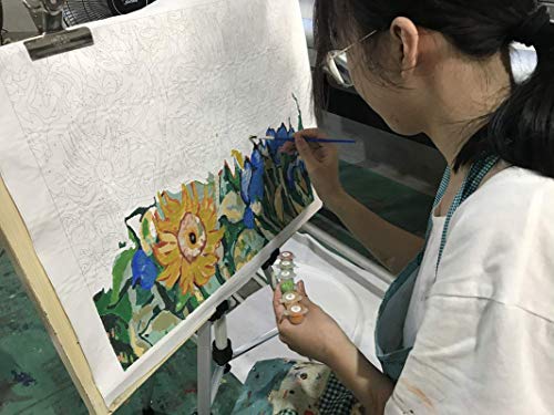 Mileelife Pintar por números para niños Adultos Kit de Pintura al óleo DIY Principiante - Un Hombre en Las Profundidades del Bosque Abstracto 845