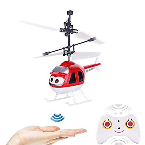 Mini helicóptero teledirigido con mando a distancia, bola de flying LED, aviones de infrarrojos, juguete volador para niños y adultos rojo