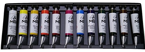 MIR Pack OLEOS Set con 12 Tubos de Pintura al óleo Campos. Gama de 12 Colores. Tubos de 20ml.