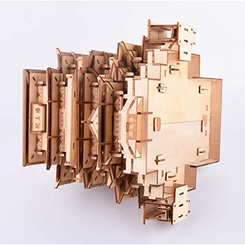 MOEGEN 3D Puzzle Madera Kit, Puzzle Cortado con Láser Juego de Construcción Mecánica - Regalo Creativo para Niños y Adultos (Tengwang Pavilion)