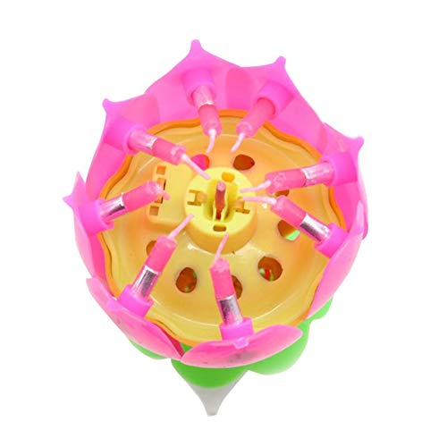 MOLEK giratorio musical vela juguete para niños feliz cumpleaños musical flor juguete flor mágica flor