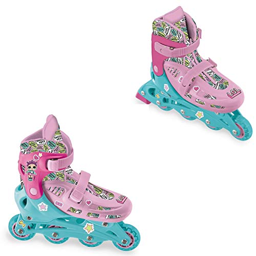 Mondo Toys – Design LOL In Line Skates – Patines en línea Ajustables – Ruedas de PVC – Roller niño/niña – Talla M/M 33/36 – 28563
