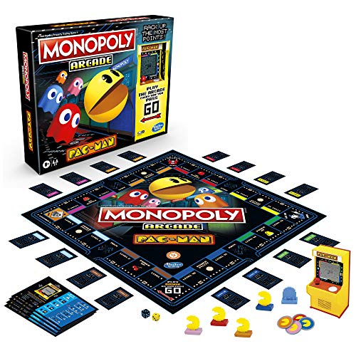 Monopoly Arcade Pac-Man Juego de Mesa Monopoly para niños de 8 años en adelante; Incluye Unidad bancaria y Arcade
