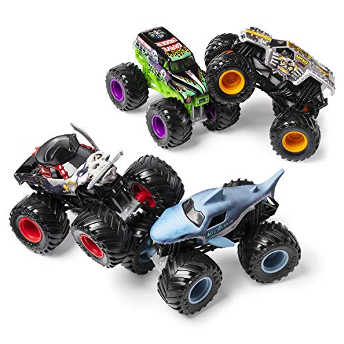 Monster Jam 6053860 - Pack de 4 vehículos (escala 1:64, modelos aleatorios), juguete para niños