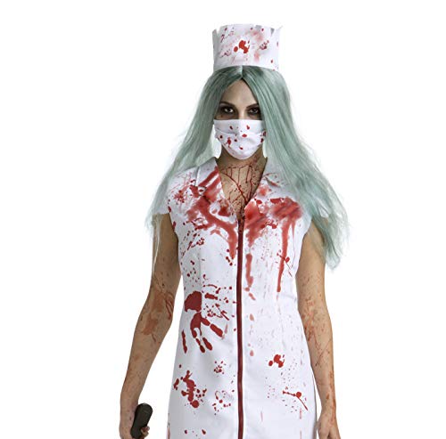 Morph Disfraz de Enfermera Zombi para Mujer. Conjunto terrorífico Sexy Sangriento de Adulto para disfrazarse, Talla L