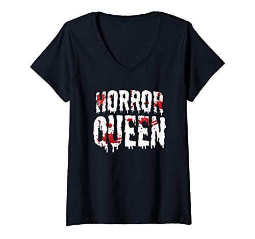 Mujer Películas de la Reina del Terror Disfraz de Halloween Camiseta Cuello V