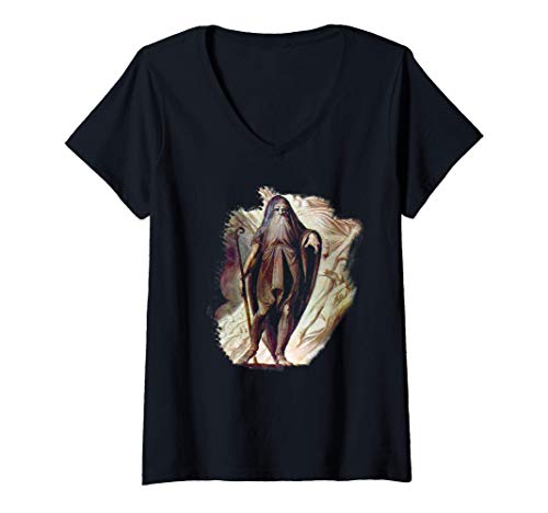 Mujer Viejo mago tio mago antigüedad arte medieval Camiseta Cuello V
