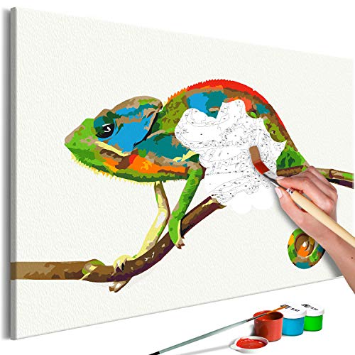 murando Pintura por Números camaleón 60x40 cm Cuadros de Colorear por Números Kit para Pintar en Lienzo con Marco DIY Bricolaje Adultos Niños Decoracion de Pared Regalos n-A-0956-d-a