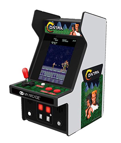 My Arcade Contra Micro Player, totalmente reproducible, permite el enlace CO/VS para la acción CO-OP, 6.75 pulgadas coleccionables, pantalla a todo color, batería o micro USB alimentado (DGUNL-3280)