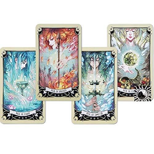 Mystical Manga Tarot Cards Party Tarot Deck Supplies Juego de Mesa inglés Tarjetas de Juego para Fiestas con guía PDF,Deck Game,Only Tarot