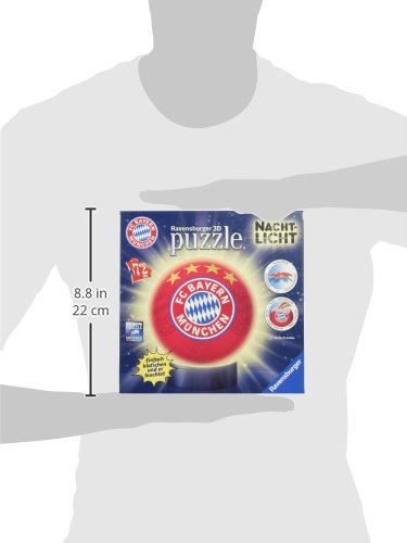 Nachtlicht FC Bayern München 3D Puzzle-Ball 72 Teile: Erlebe Puzzeln in der 3. Dimension!