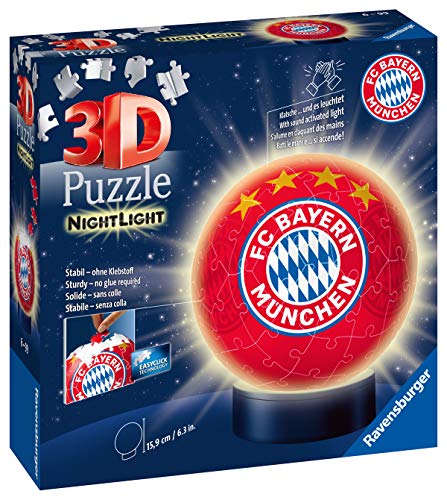Nachtlicht FC Bayern München 3D Puzzle-Ball 72 Teile: Erlebe Puzzeln in der 3. Dimension!