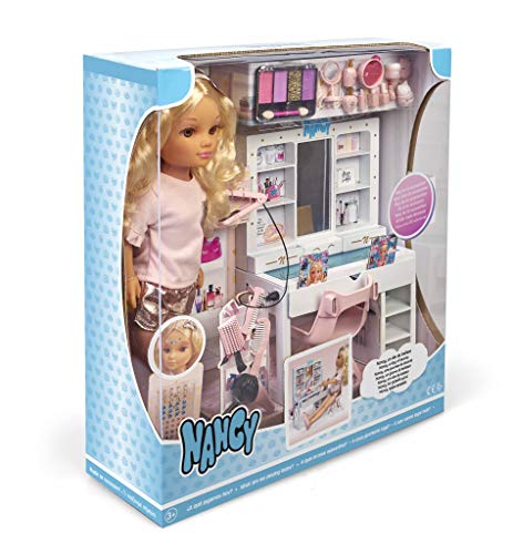 Nancy-Un día, muñeca con tocador, y Accesorios de Belleza (Famosa 700015787)