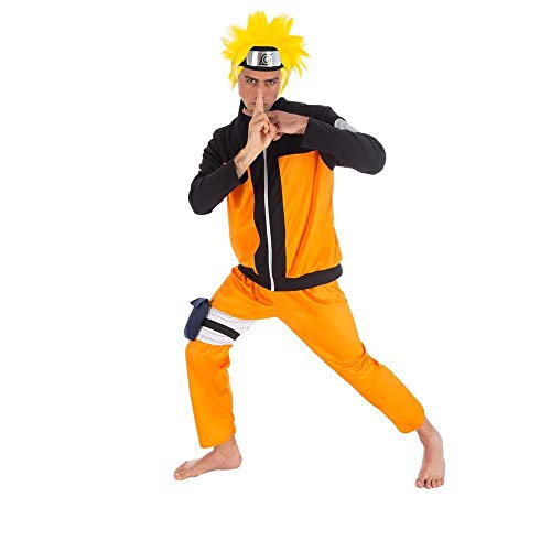 Naruto Disfraz Uzumaki 5 Piezas Naranja Negro - L