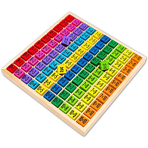 Natureich 1x1 para alumnos de primaria / ábaco de madera / dados de colores con tareas / diversión y juego para genios de las matemáticas / aprendizaje fácil