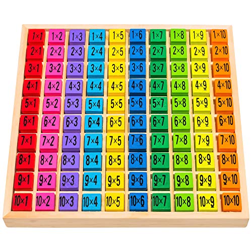 Natureich 1x1 para alumnos de primaria / ábaco de madera / dados de colores con tareas / diversión y juego para genios de las matemáticas / aprendizaje fácil