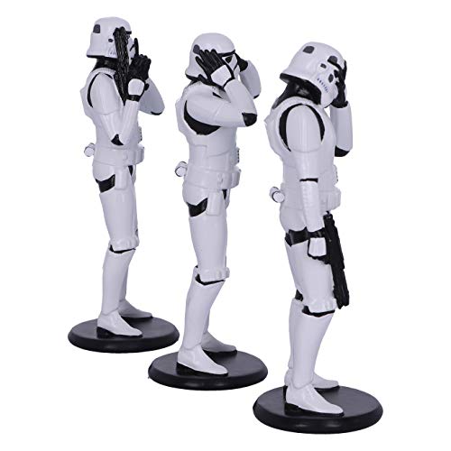 Nemesis Now Original Stormtrooper Three Wise Sci-Fi Figurinas, Blanco, 14 cm