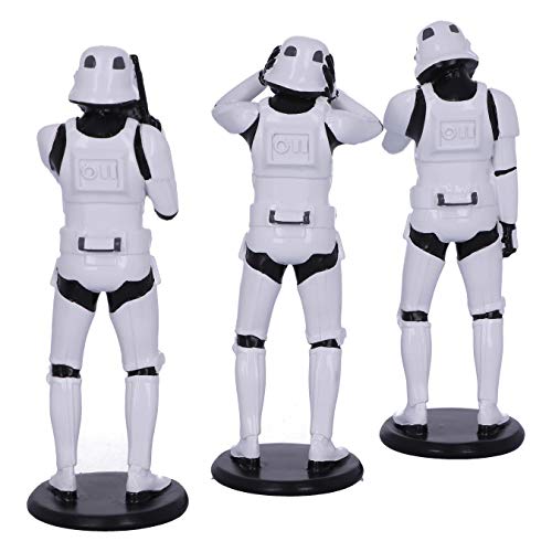 Nemesis Now Original Stormtrooper Three Wise Sci-Fi Figurinas, Blanco, 14 cm