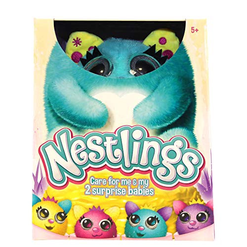 Nestlings Celeste, Mascota interactiva. Cuídala y sus bebés nacerán. Disponible en Rosa y Azul , color/modelo surtido