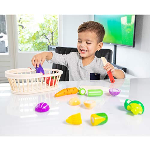 New Classic Toys Toys-10589 Cutting Meal-Vegetable Basket (10589)
