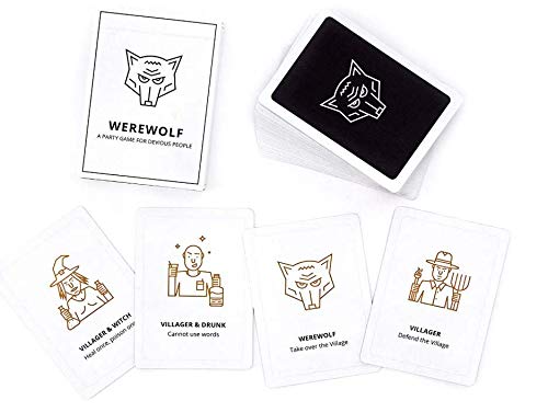 NINGXUE Juego de Cartas de Hombre Lobo: un Juego de Fiesta para Personas tortuosas, Juegos de Cartas amigables para Adultos