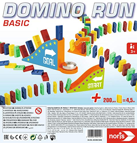 Noris Domino Run Basic 606065646 - Juego de 200 Piedras y rampa para un parcurso Durmiente, a Partir de 3 años