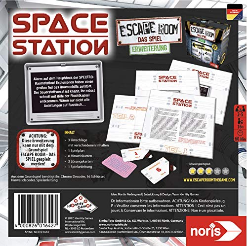 Noris Escape Room 606101642 - Juego de Mesa para Adultos (ampliación Espacial de la estación Espacial, para familias y Juegos de Sociedad para Adultos)