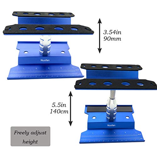 Nuofan RC Car Work Stand Aluminum Repair Workstation 360 Degree Rotation Lift Lower w/Screw Tray for 1/8 1/10 1/12 1/16 Scale Traxxas TRX4 Axial Arrma Redcat Losi RC Crawler Monster Truck Buggy