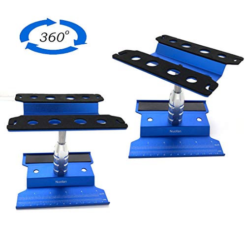 Nuofan RC Car Work Stand Aluminum Repair Workstation 360 Degree Rotation Lift Lower w/Screw Tray for 1/8 1/10 1/12 1/16 Scale Traxxas TRX4 Axial Arrma Redcat Losi RC Crawler Monster Truck Buggy